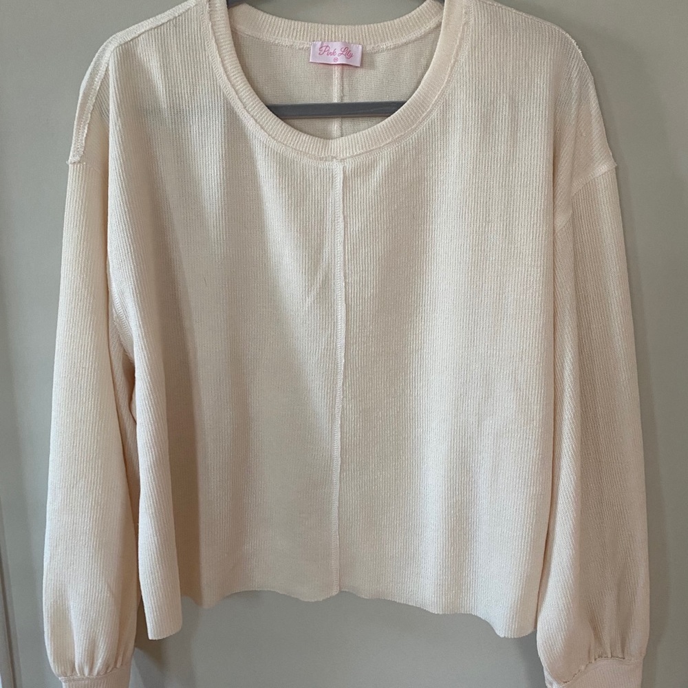Pink Lily Cream lightweight Sweater